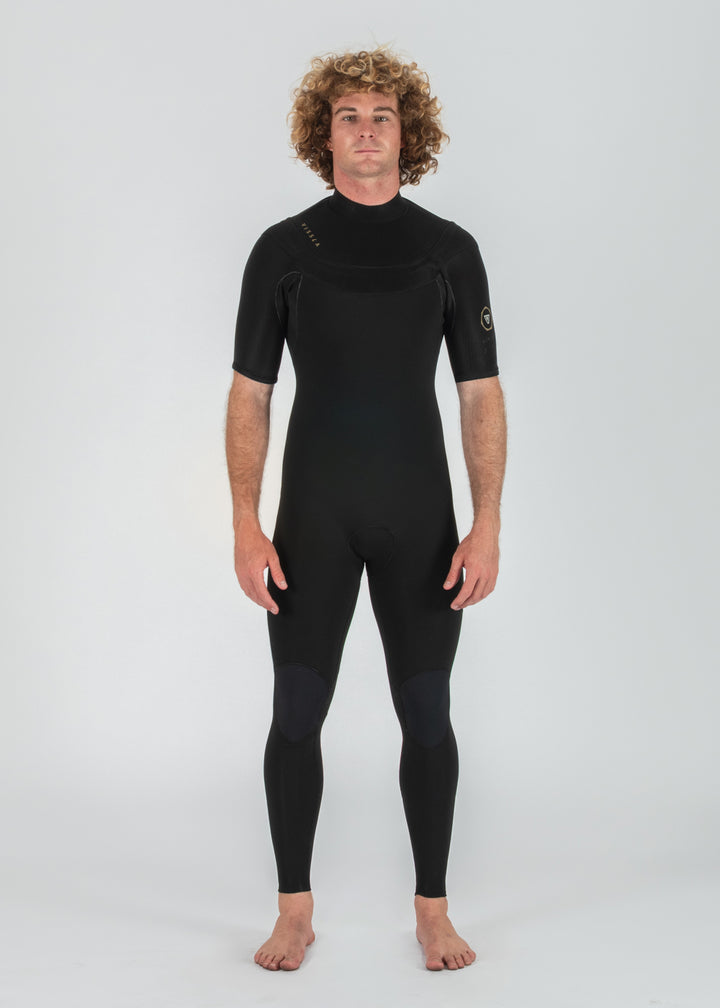 Vissla New Seas 2-2 U-Zip Short Sleeve Wetsuit in Black 2