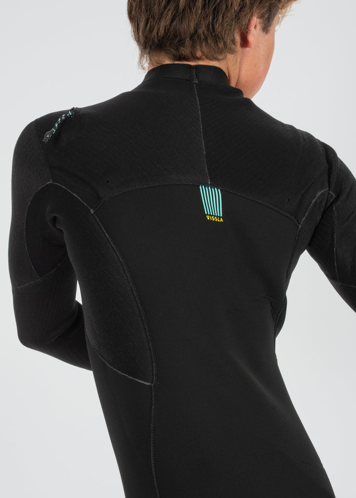 New Seas Boys 4-3 Full U-Zip Neoprenanzug BLK