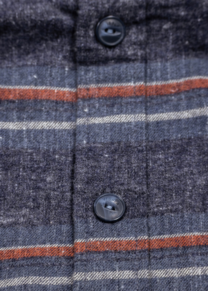 Vissla Central Coast Eco Ls Flannel in Navy Heather, view 6