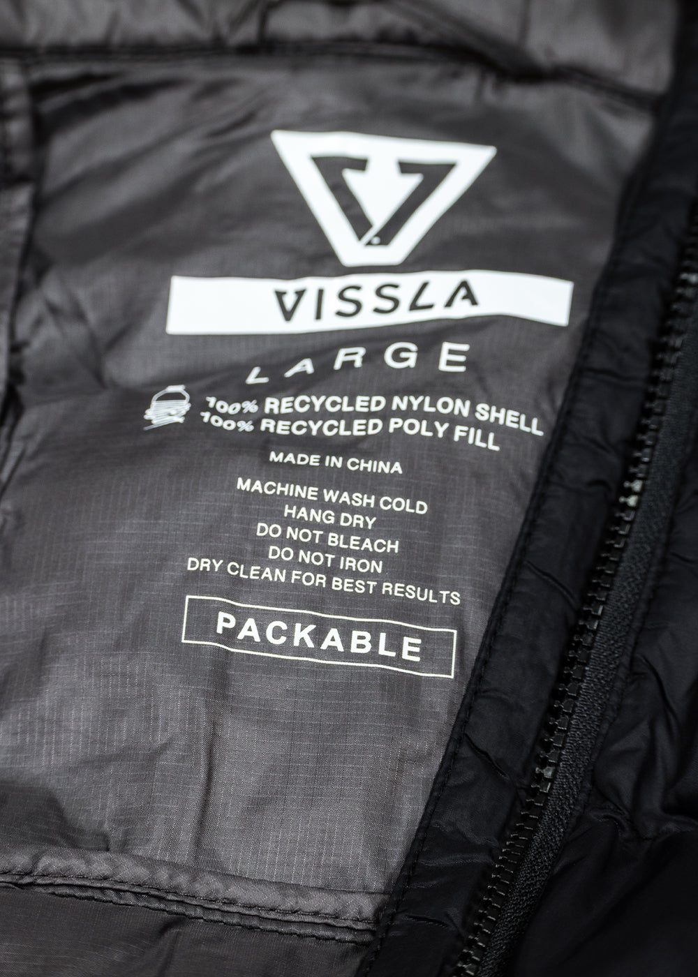 Vissla Pacific Packable Eco Puff Jacket in Black 2, view 5