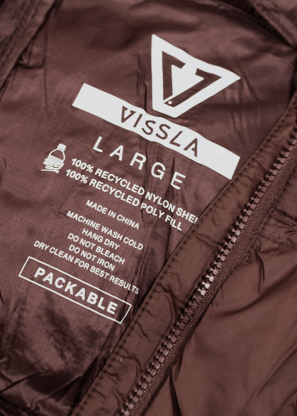 Vissla Pacific Packable Eco Puff Jacket in Brick, view 6