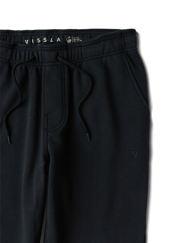 Vissla Solid Sets Eco Boys Elastic Sweatpant in Black, view 4