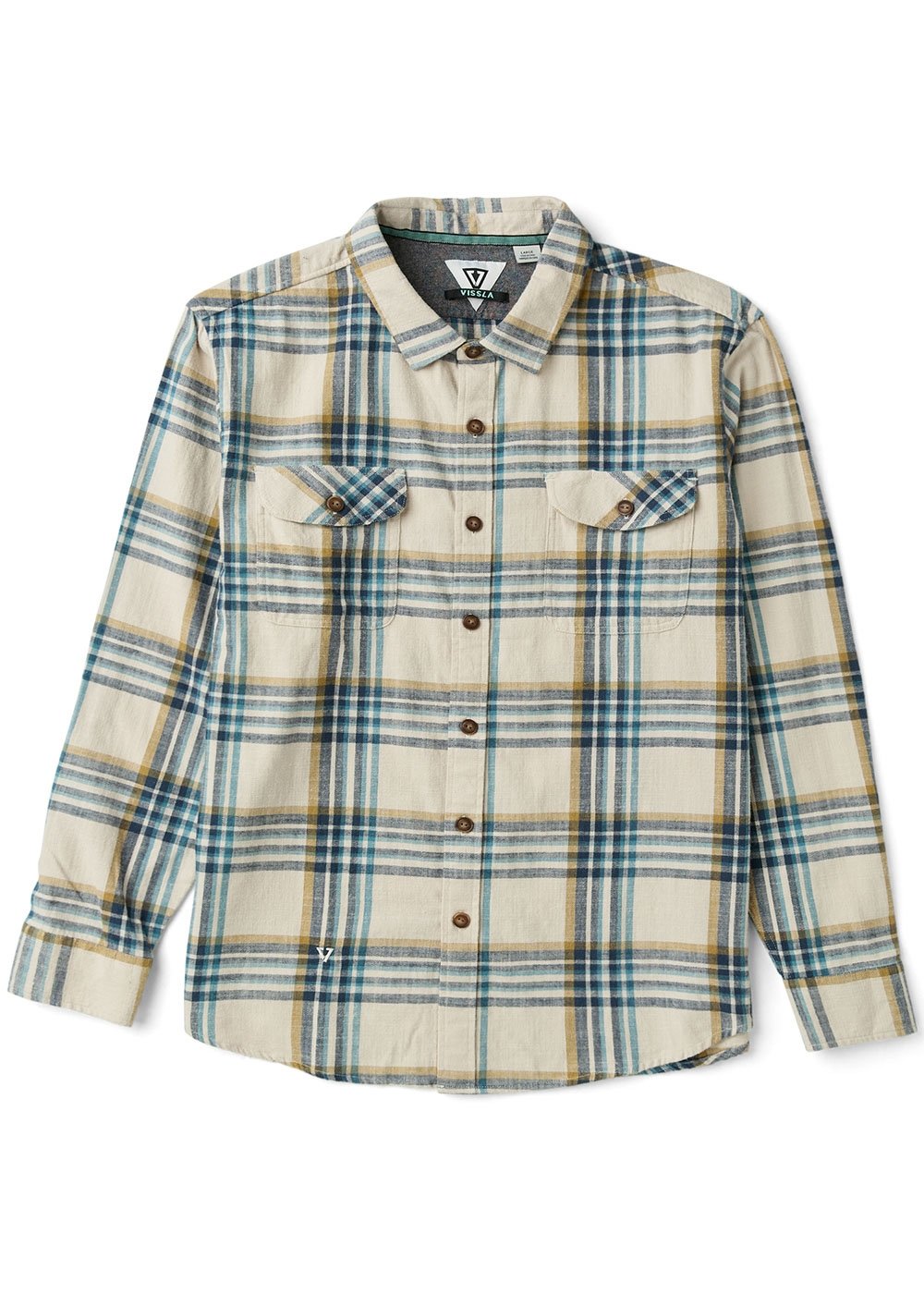 Vissla Central Coast Eco Boys Ls Flannel in Dune, view 2