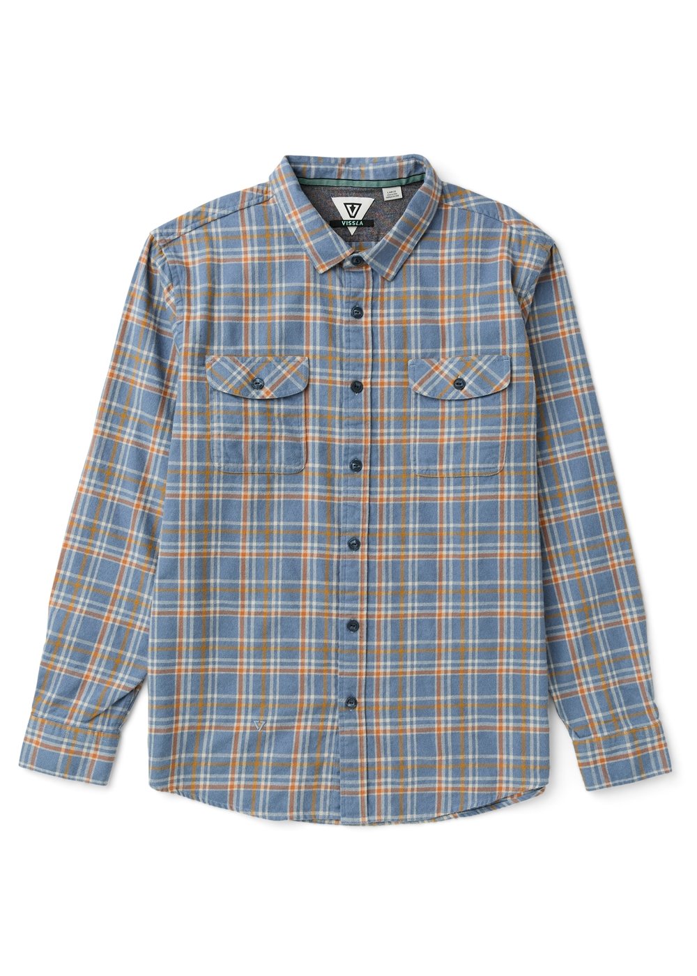 Vissla Central Coast Eco Boys Ls Flannel in Blue Haze, view 2