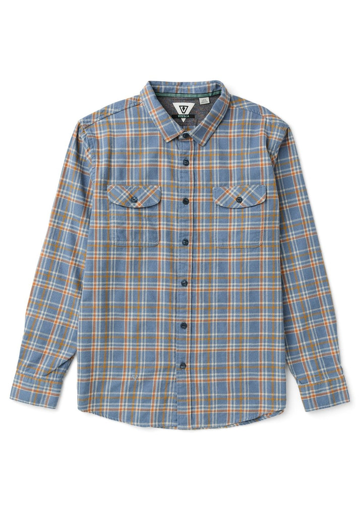 Vissla Central Coast Eco Boys Ls Flannel in Blue Haze, view 2