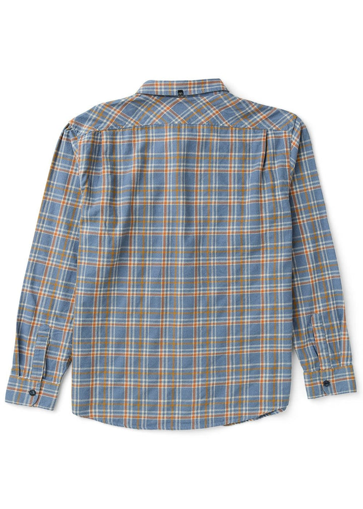 Vissla Central Coast Eco Boys Ls Flannel in Blue Haze, view 4