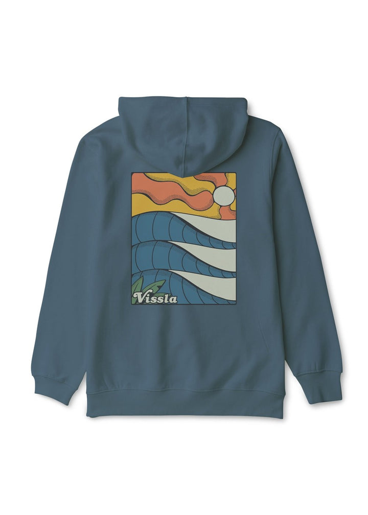 Vissla Offshore Eco Boys Po Hoodie in Blue Haze, view 2