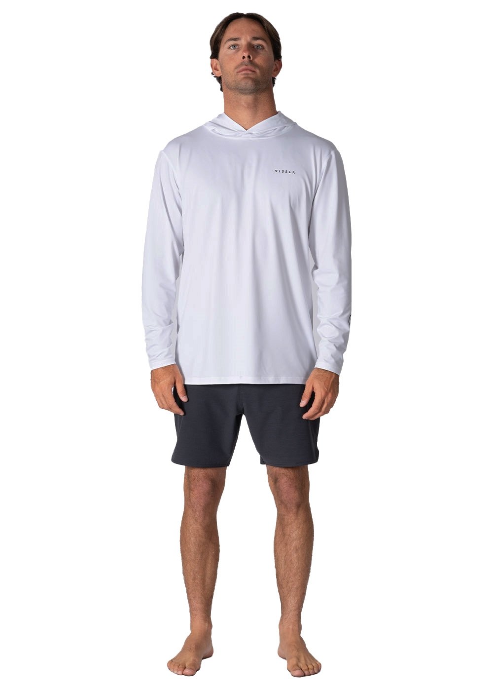 Vissla Youth Twisted Eco Hooded Ls Sun Shirt in White