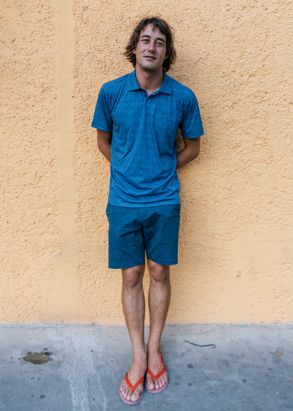 Vissla Bogey Man Eco Polo in Dark Naval, view 2