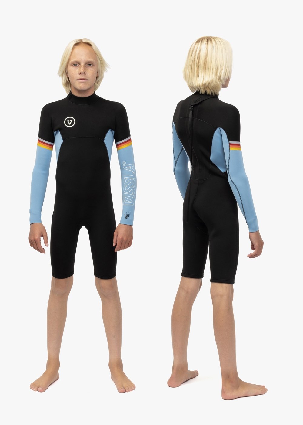 Vissla 7 Seas Raditude Boys 2-2 Ls Spring in Black With Blue