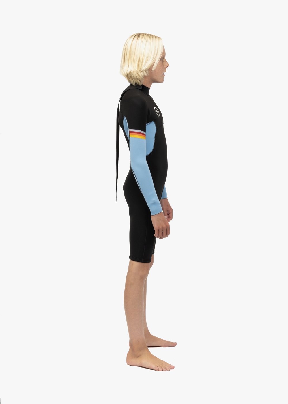 Vissla 7 Seas Raditude Boys 2-2 Ls Spring in Black With Blue, view 4