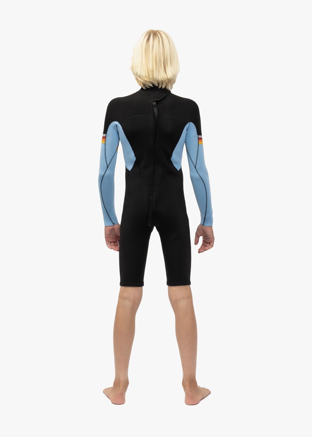 Vissla 7 Seas Raditude Boys 2-2 Ls Spring in Black With Blue, view 6
