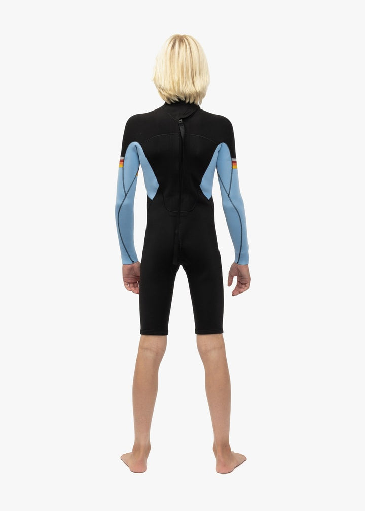 Vissla 7 Seas Raditude Boys 2-2 Ls Spring in Black With Blue, view 6