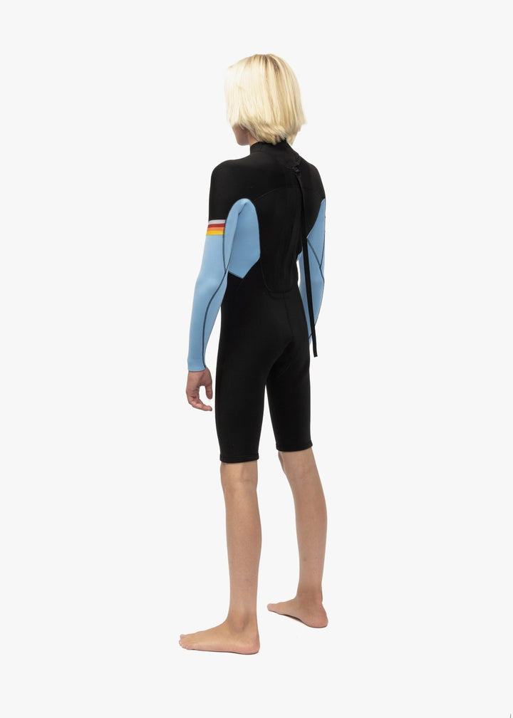 Vissla 7 Seas Raditude Boys 2-2 Ls Spring in Black With Blue, view 7