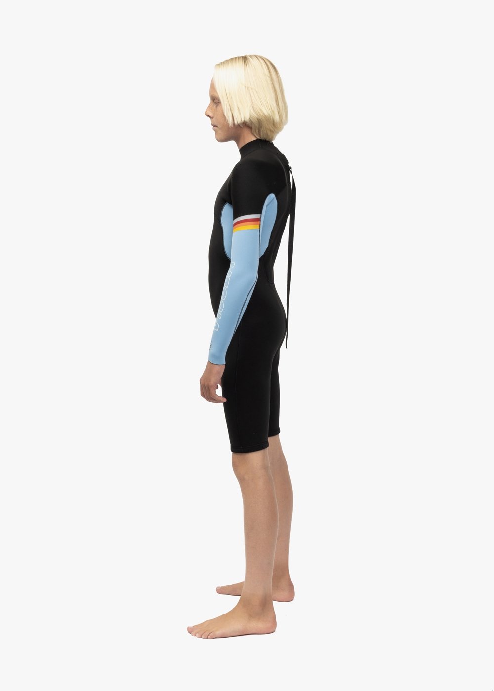 Vissla 7 Seas Raditude Boys 2-2 Ls Spring in Black With Blue, view 8