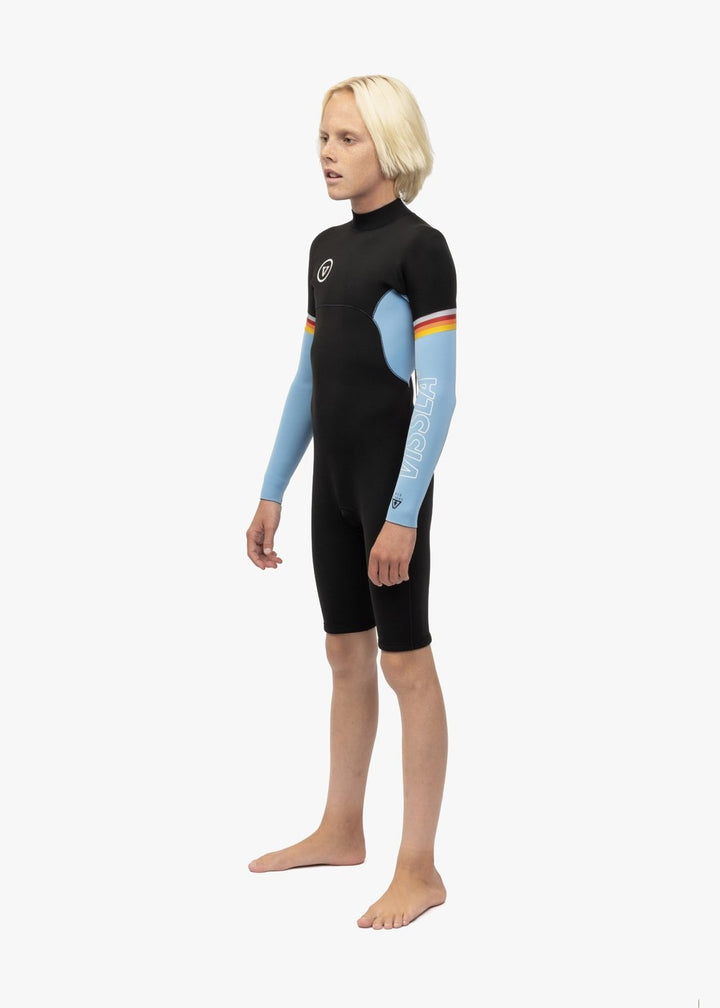 Vissla 7 Seas Raditude Boys 2-2 Ls Spring in Black With Blue, view 9