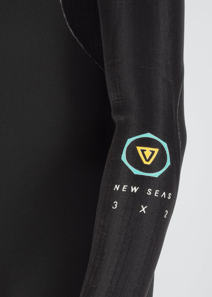 New Seas Boys 3-2 Full U - Zip Neoprenanzug BLK