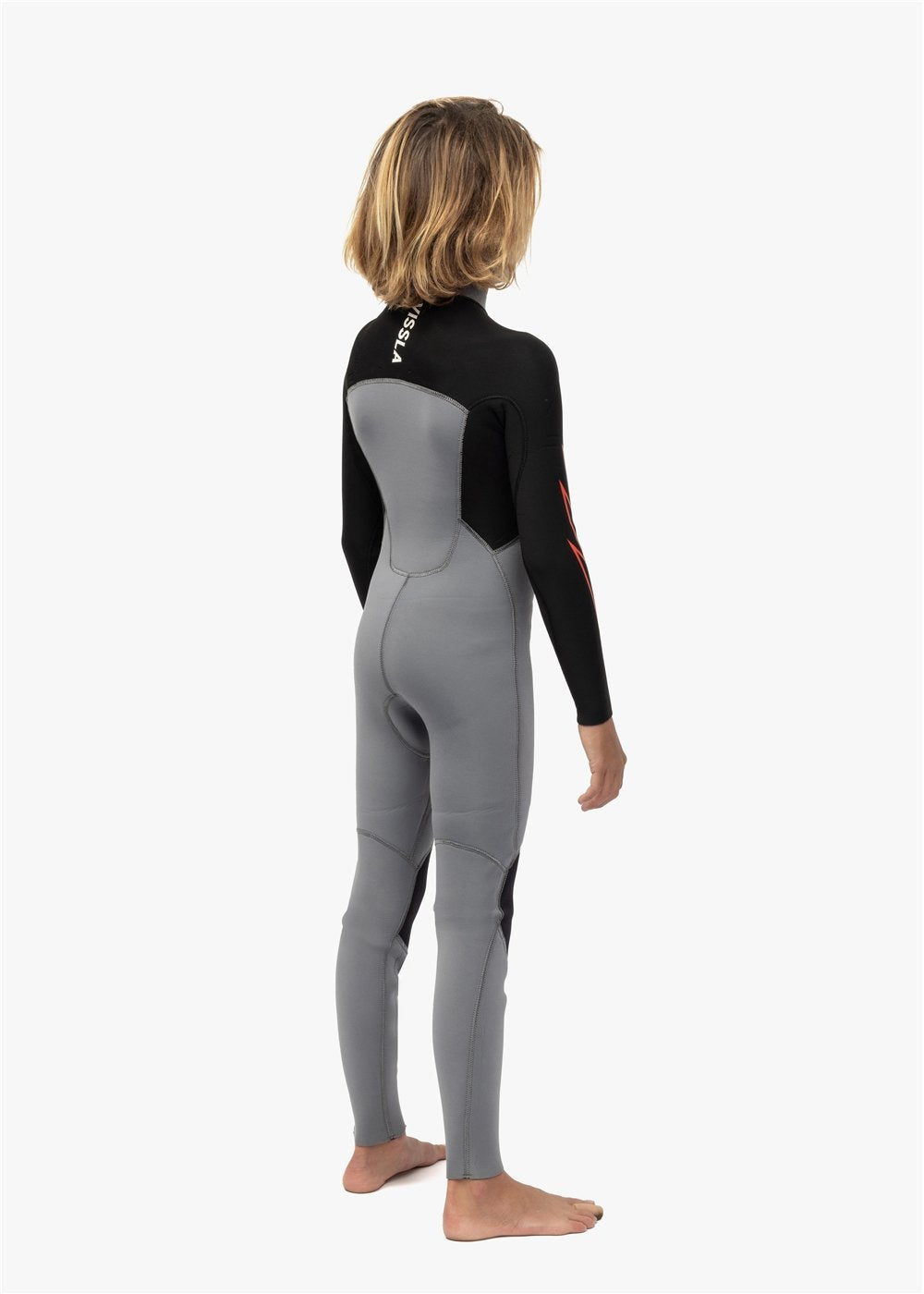 Vissla 7 Seas Boys 3-2 Bolt Full Chest Zip in Grey, view 3