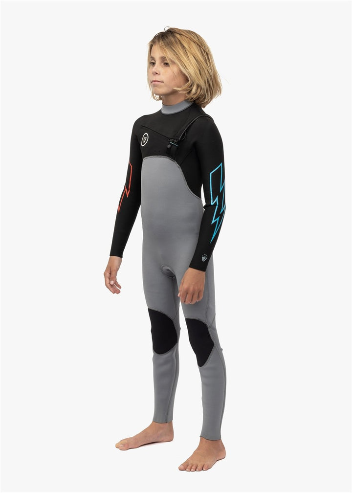 Vissla 7 Seas Boys 3-2 Bolt Full Chest Zip in Grey, view 2