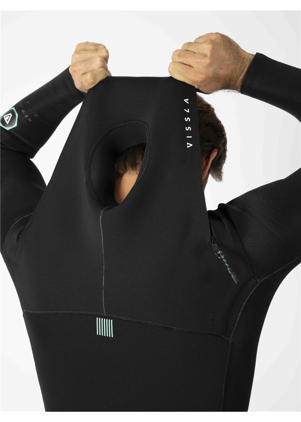 Vissla New Seas Boys 4-3 Full U - Zip in Black, view 2