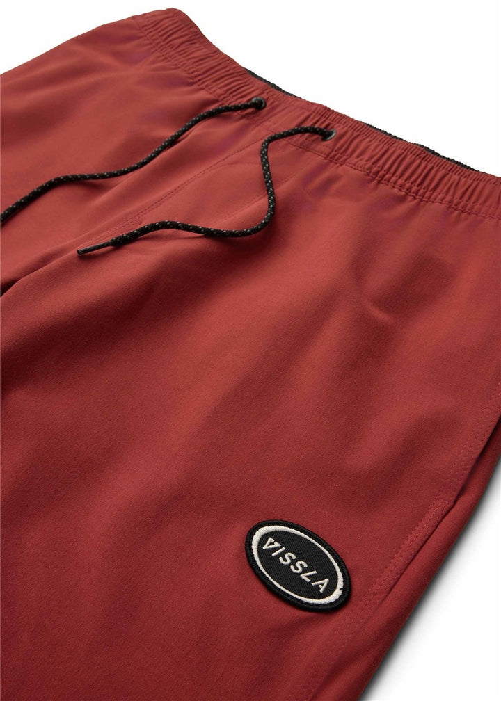 Vissla Solid Sets 17.5" Ecolastic Boardshort in Red, view 4