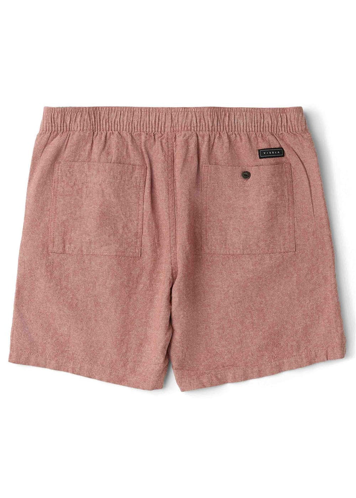 Vissla Rails Linen 18" Elastic Walkshort in Retro Red, view 2