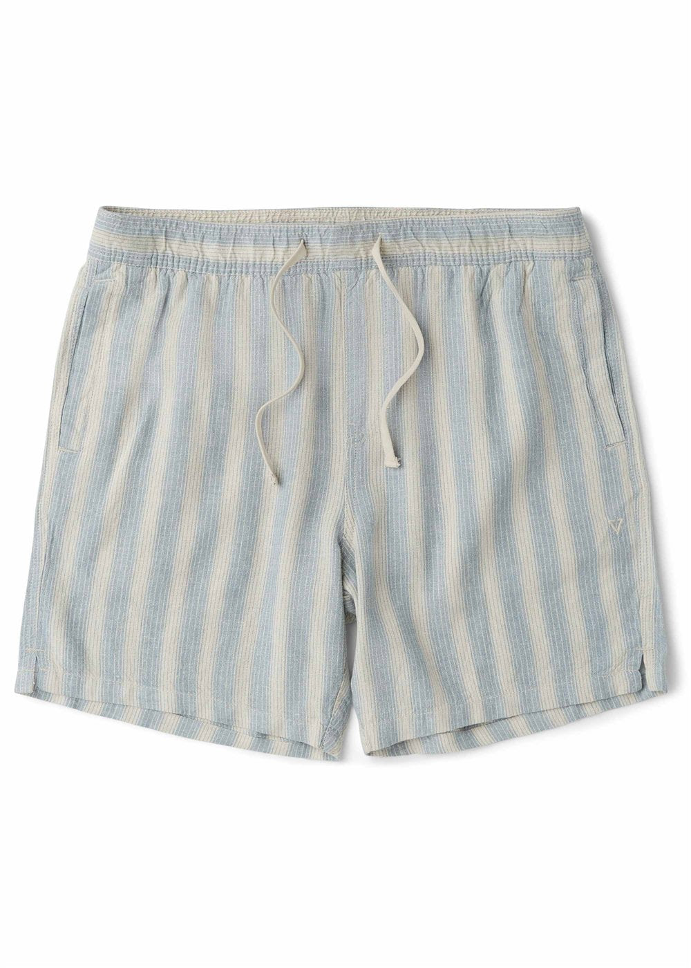 Vissla Grad Stripe 17" Elastic Linen Walkshort in Faded Denim