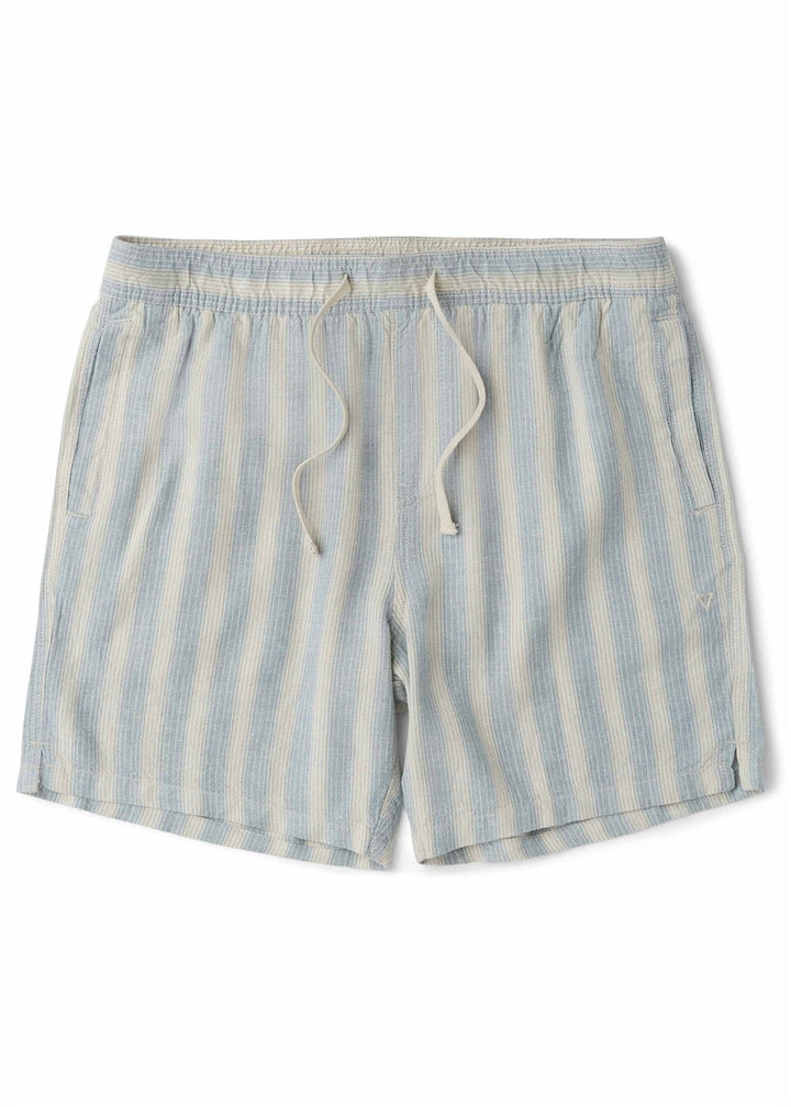 Vissla Grad Stripe 17" Elastic Linen Walkshort in Faded Denim