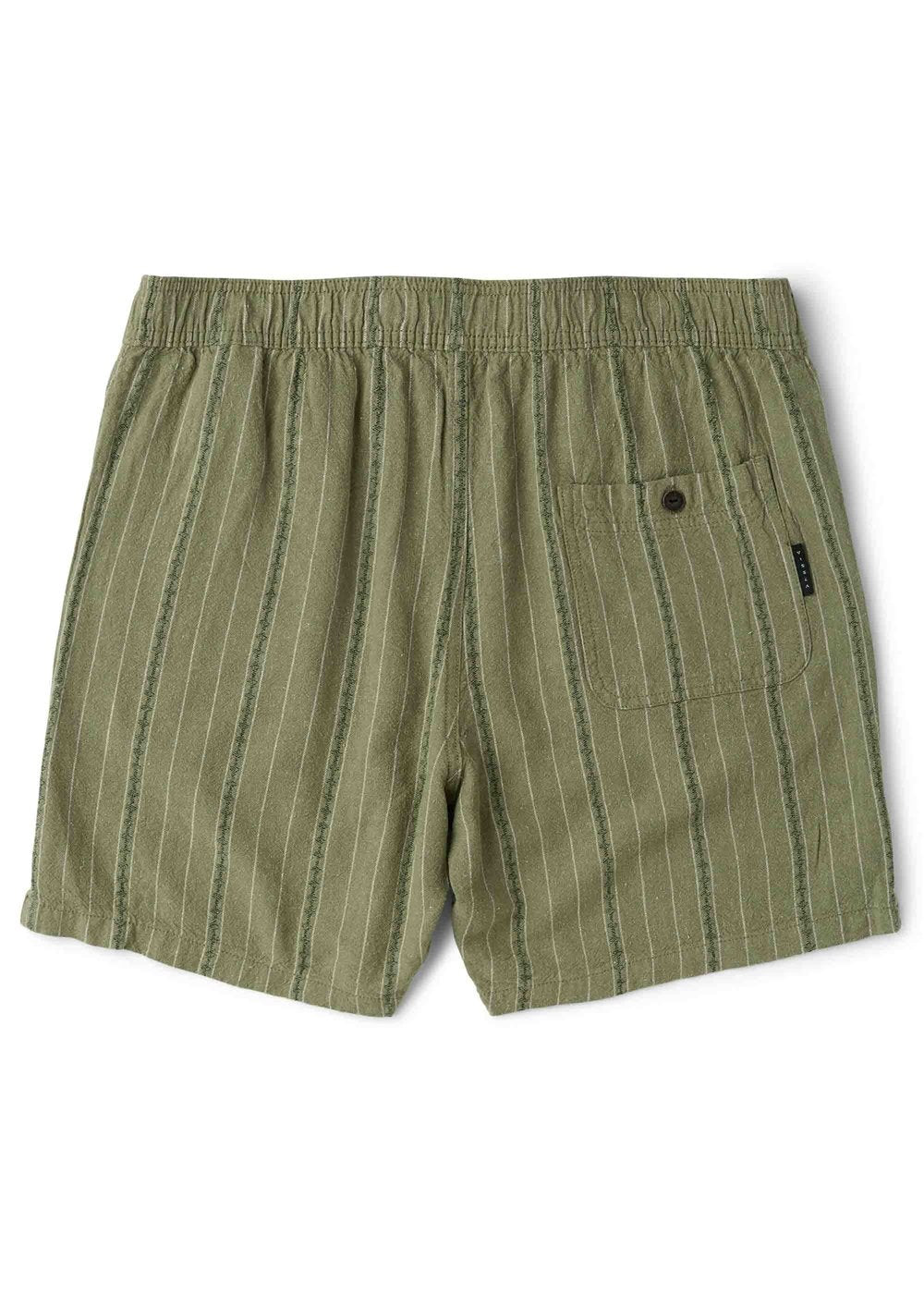 Vissla Grad Stripe 17" Elastic Linen Walkshort in Sage, view 2