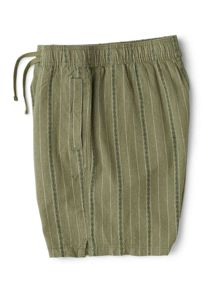 Vissla Grad Stripe 17" Elastic Linen Walkshort in Sage, view 3