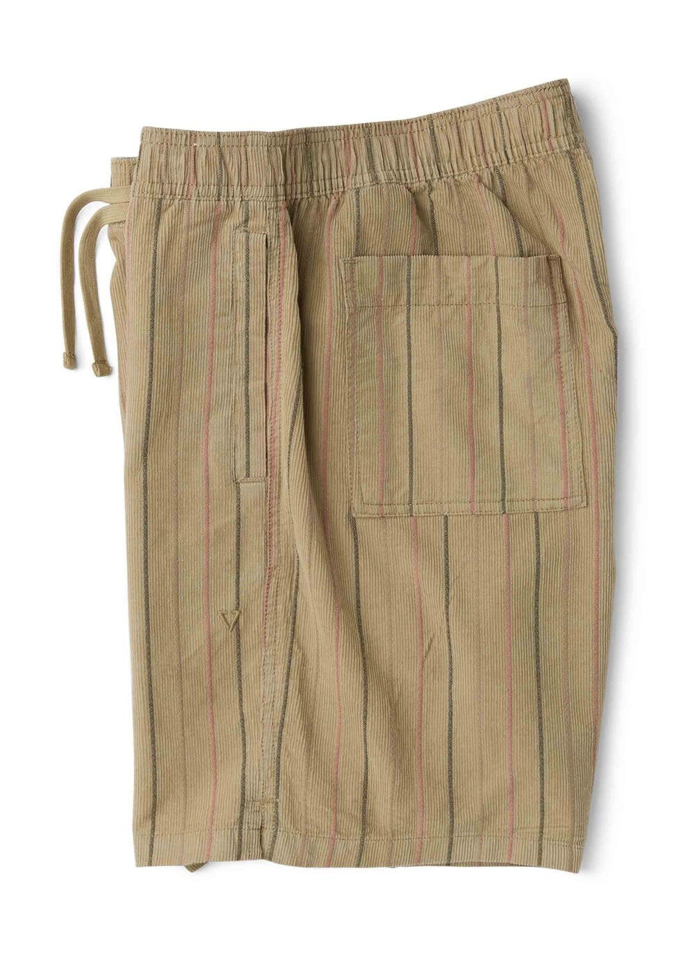 Vissla Rails Cord Eco 18" Elastic Walkshort in Light Khaki, view 3