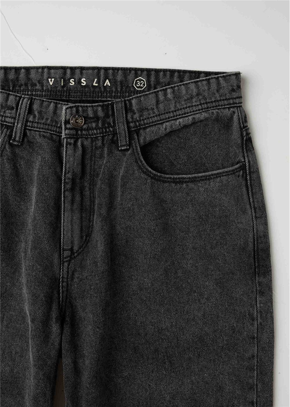 Vissla Let Loose 5 Pkt Jean 17" in Washed Black, view 5