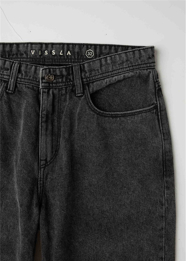 Vissla Let Loose 5 Pkt Jean 17" in Washed Black, view 5