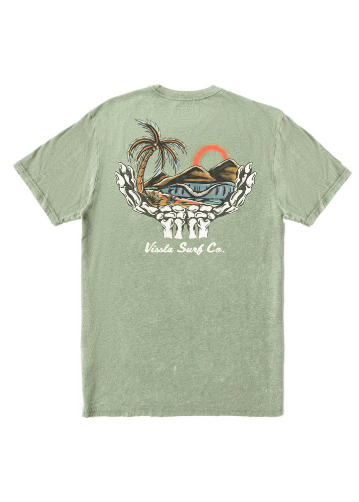 Vissla Boneyards Cosmic Wash Tee in Sage