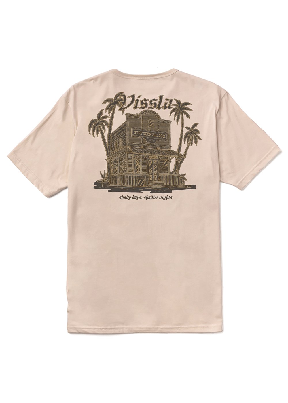 Vissla Surf Goon Saloon Organic Tee in Bone