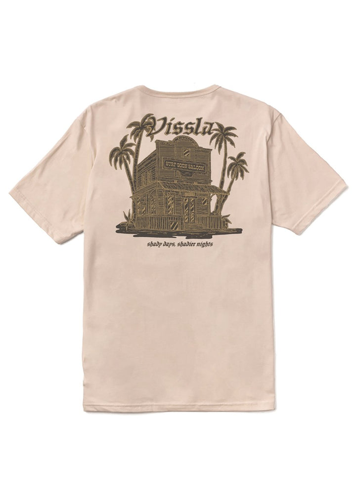 Vissla Surf Goon Saloon Organic Tee in Bone