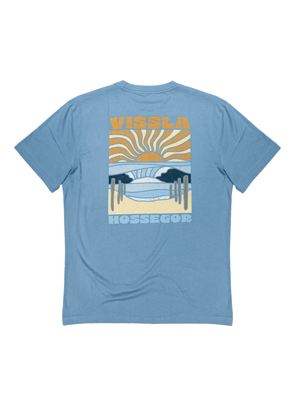 Vissla Hossegor Line Up Tee in Faded Denim