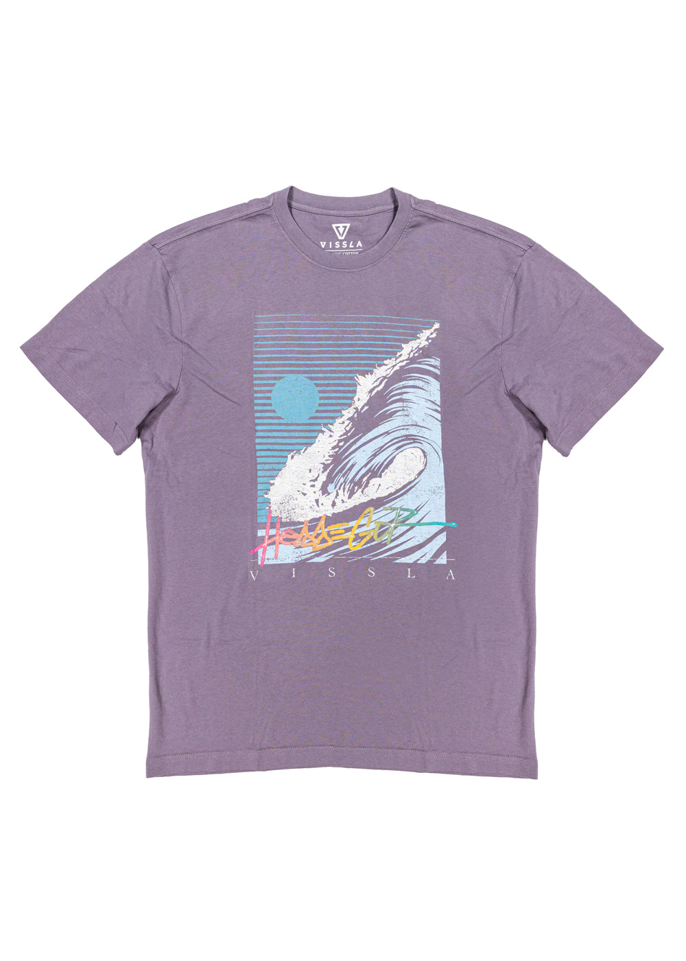 Vissla Hossegor Synthwave Tee in Dusty Lilac