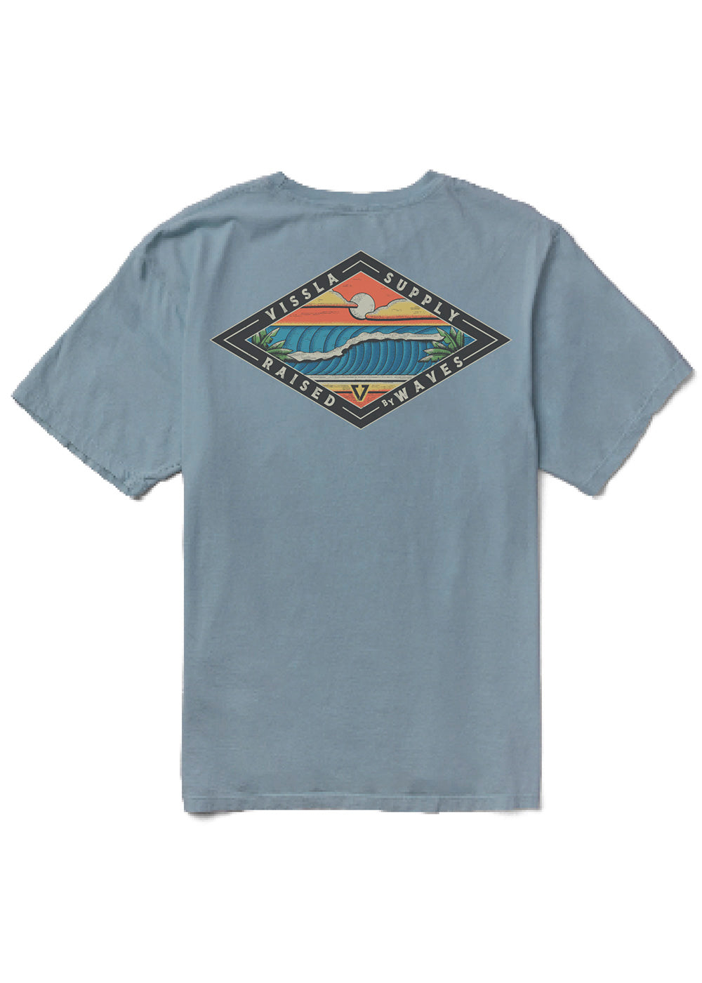 Wave Chasers Premium Organic Pkt Tee, Chambray