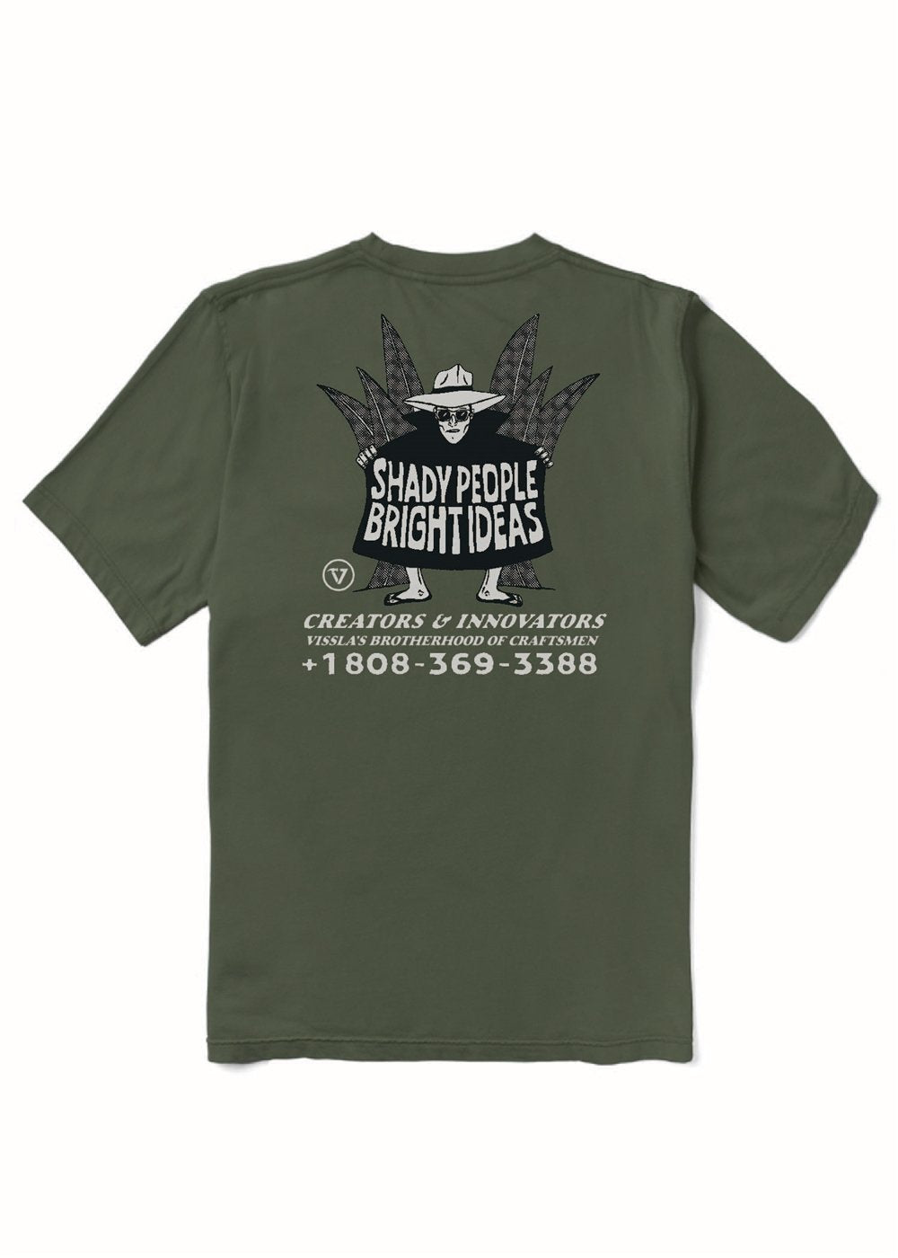Vissla Shady Shapers Premium Organic Pkt Tee in Surplus