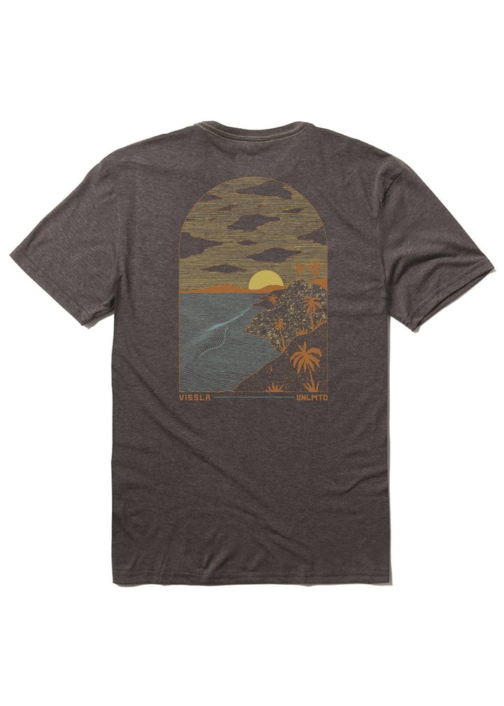 Vissla Cliffside Comp Lite Eco Drirelease Tee in Black Heather