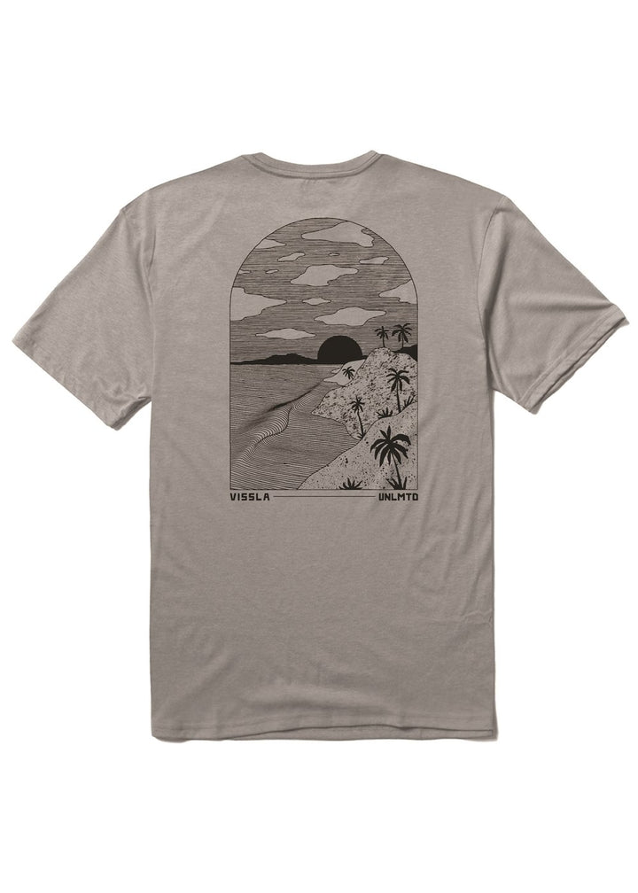 Vissla Cliffside Comp Lite Eco Drirelease Tee in Grey Heather