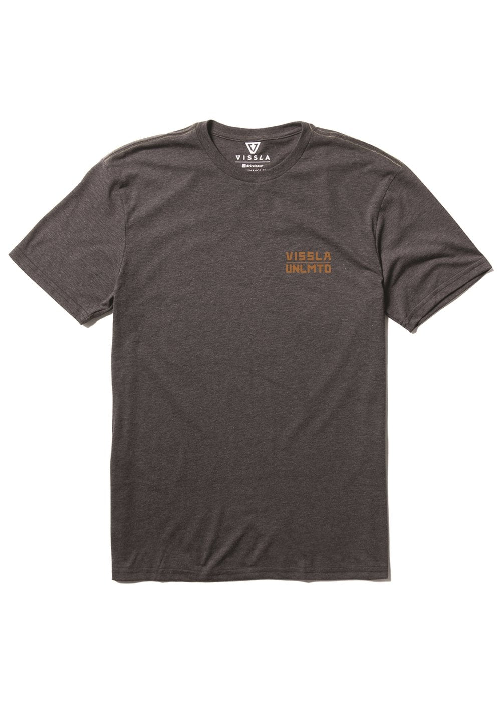 Vissla Cliffside Comp Lite Eco Drirelease Tee in Black Heather, view 2