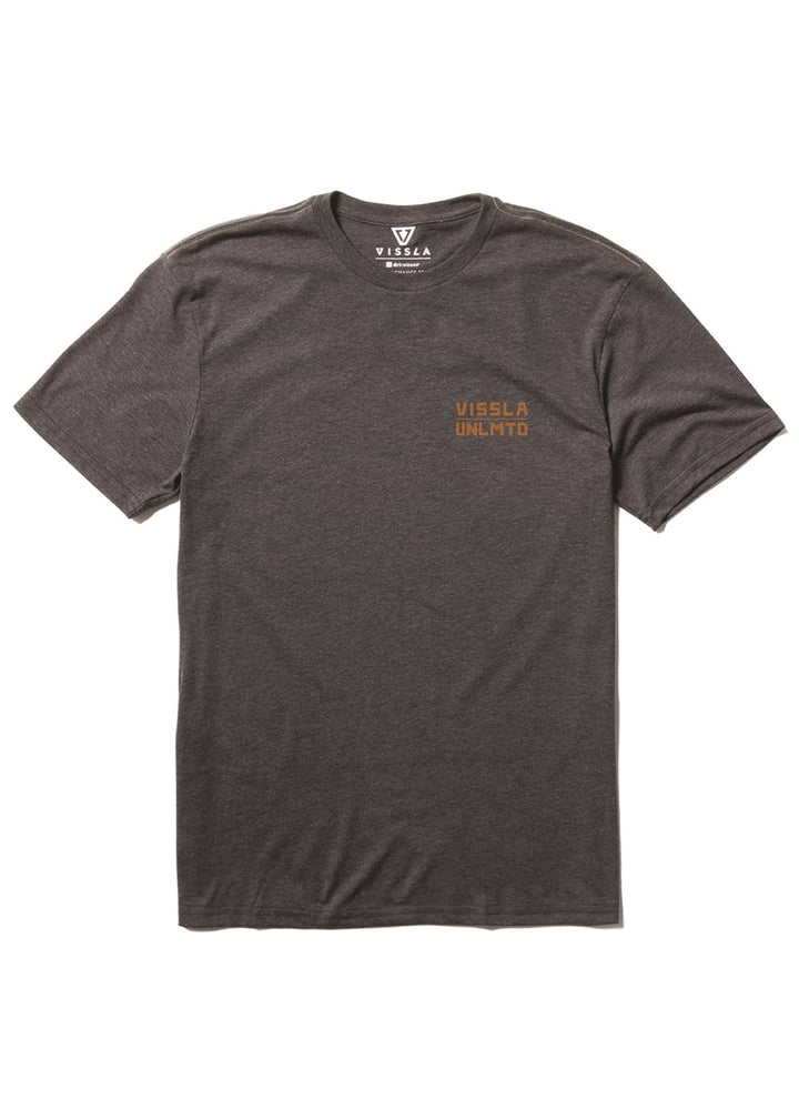 Vissla Cliffside Comp Lite Eco Drirelease Tee in Black Heather, view 2