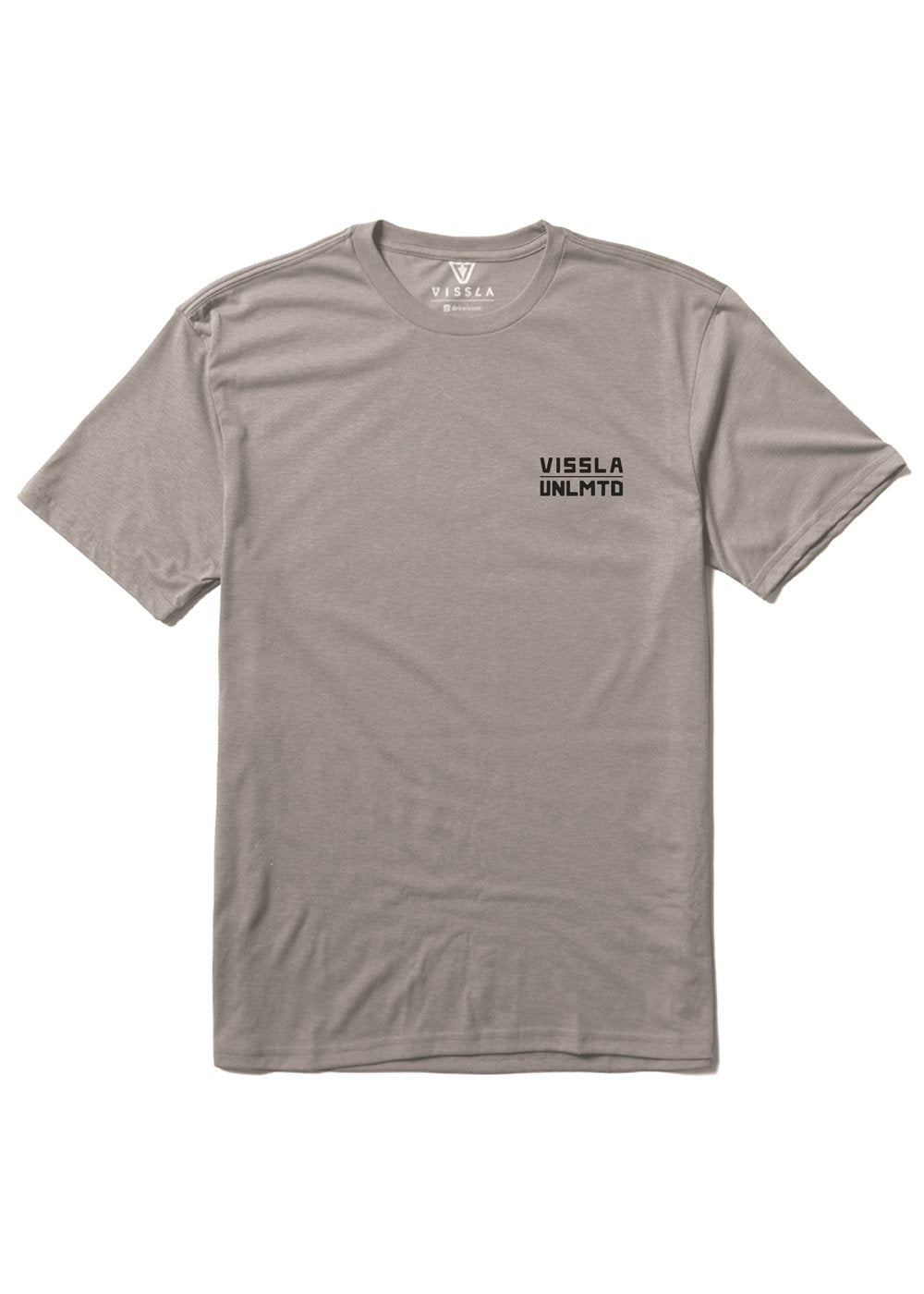 Vissla Cliffside Comp Lite Eco Drirelease Tee in Grey Heather, view 2