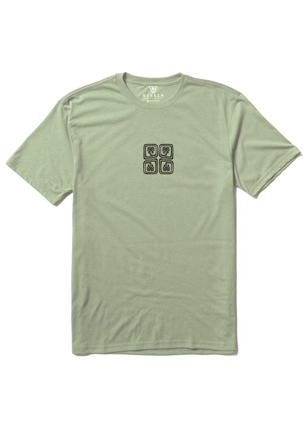 Vissla Lost Coast Comp Lite Eco Drirelease Tee in Light Sage Heather, view 2