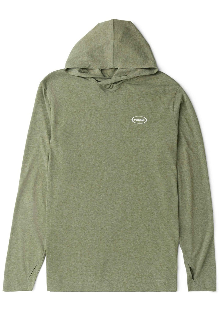 Vissla Comp Lite Eco Drirelease Longsleeve Hooded Tee in Light Sage Heather