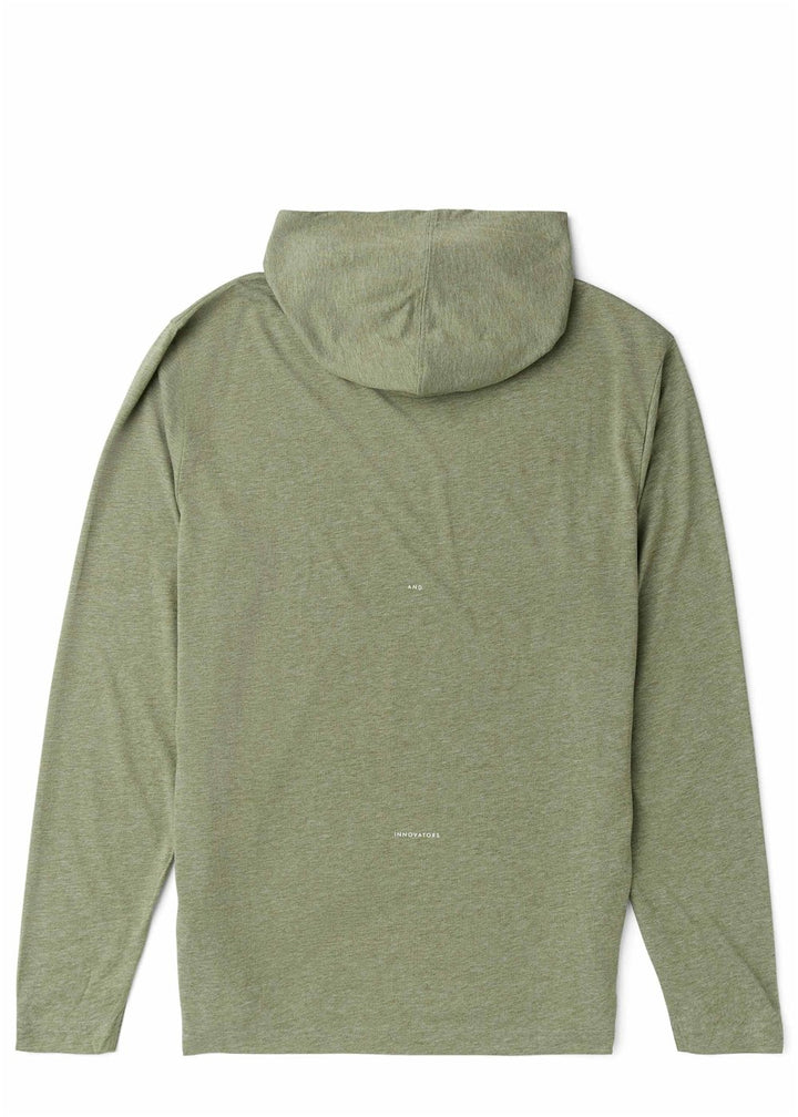 Vissla Comp Lite Eco Drirelease Longsleeve Hooded Tee in Light Sage Heather, view 2