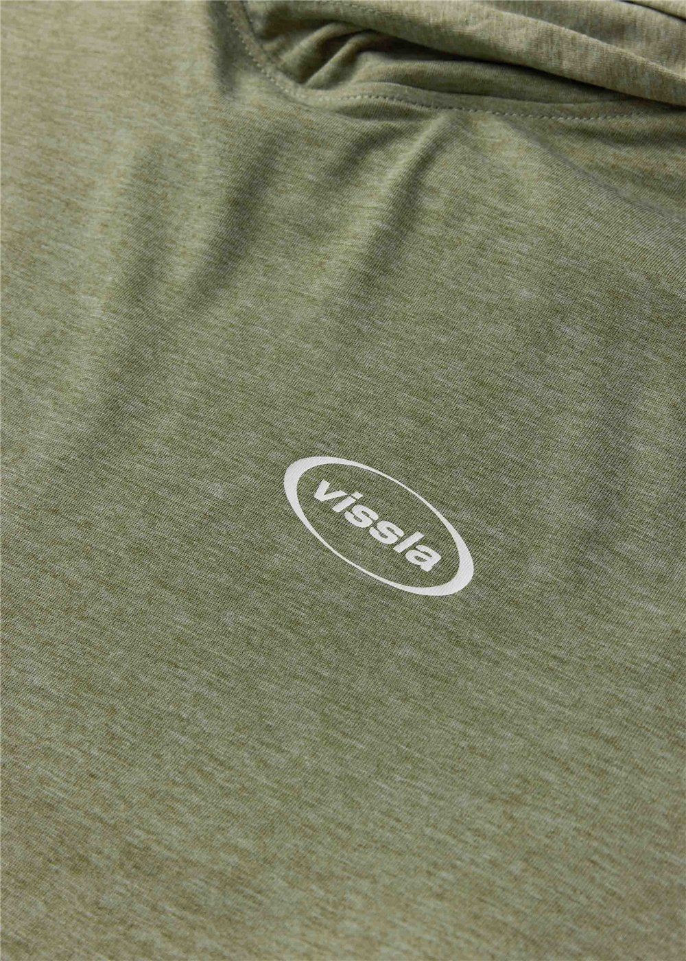 Vissla Comp Lite Eco Drirelease Longsleeve Hooded Tee in Light Sage Heather, view 3
