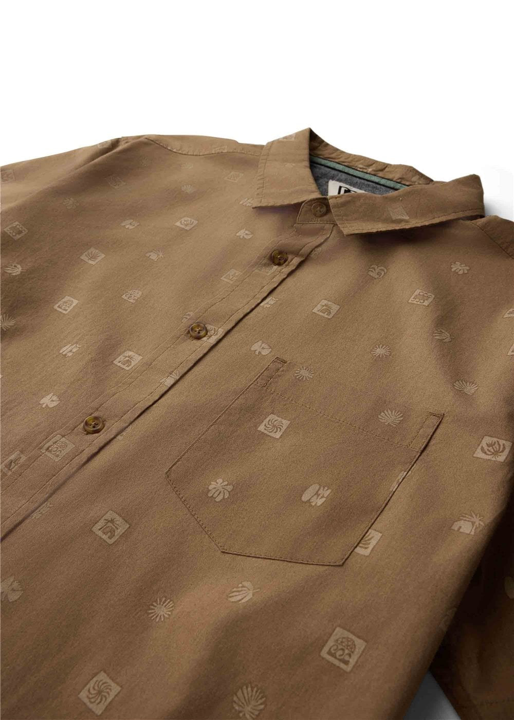 Vissla Ecology Marks Eco Ss Shirt in Dark Khaki, view 4